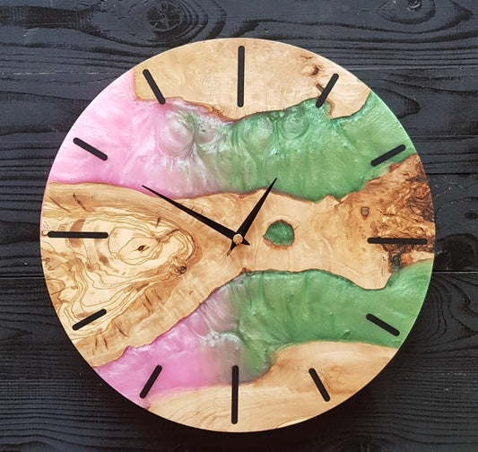 Forest Fantasy - Handmade Oak & Resin Clock